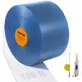 VEVOR Streifenvorhang, 24 m Länge x 30 cm Breite x 0,3 cm Dicke, durchsichtige glatte PVC-Streifenvorhang-Gro_rolle, Kunststoff-Türstreifen für Tü