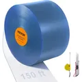Streifenvorhang, 24 M Länge X 30 Cm Breite X 0,3 Cm Dicke, Durchsichtige Glatte Pvc-streifenvorhang-großrolle, Kunststoff-türstreifen Für Türen Von Supermärkten, Garagen, Lagerhallen, Scheunen - Vevor