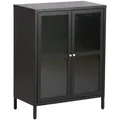 [en.casa] Vitrine, Schwarz, Metall, 64x84x35 cm, Wohnzimmer, Wohnwände, Vitrinenschränke