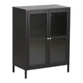en.casa Sideboard, »Säkylä« Kommode Stahl Glas 64 x 35 x 84 cm Schwarz