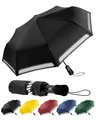 Chakipee Regenschirm Sturmfest Taschenschirm mit Reflexstreifen Schwarz Umbrella Kompakter Reise Winddichter Automatik Auf und Zu Doppelt Belüftetes Vordach 8 Rippen für Herren Damen Kinder