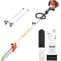 VEVOR Benzin-Hochentaster 25ccm 2-Takt, Motorsäge, Teleskopsäge mit 2,12–3,62 m ausziehbarer Stange, 30,5 cm Schwert, 650 ml Kraftstofftank, f...
