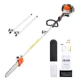 VEVOR Benzin-Hochentaster 25ccm 2-Takt, Motorsäge, Teleskopsäge mit 2,12–3,62 m ausziehbarer Stange, 30,5 cm Schwert, 650 ml Kraftstofftank, für ein kraftvolles Sägen in hohen Baumkronen