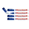 edding 400 Permanentmarker - blau - 4 Stifte - feine Rundspitze 1 mm - wasserfest, schnell-trocknend - wischfest - für Karton, Kunststoff, Holz, Metall, Glas