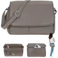Handtasche Damen Leder mittel klein Lederhandtasche Schultertasche Damen Schultergurt Damentasche Echtleder weich Alessandro Florenz 12975 Taupe 4 - Taupe