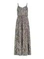 Sublevel Damen Maxikleid mit Leopardenprint und Volants, Farben:Dunkelgrau, Größe:XS