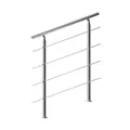 MONZANA® Treppengeländer Edelstahl Pflegeleicht 100cm mit 4 Querstreben Innen und Außen Handlauf Geländer Brüstung Balkon