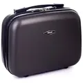 Granori Beautycase Hartschalen Kosmetikkoffer, Leichter Reise-Beautykoffer für Damen (auch als Flugzeug Handgepäck geeignet), abschließbar und mit Trolleyhalterung schwarz
