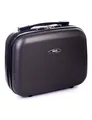 Hartschalen Kosmetikkoffer Tasche | Beauty Case Reise Kosmetik Schminkkoffer (Beautykoffer) mit Trolleyschlaufe, abschließbar und als Reise-Handgepäck geeignet (Schwarz, 33x28x14 cm)