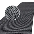 ANRO Schmutzfangmatte Mischa Teppich Läufer Meterware rutschfest & zuschneidbar | Indoor Outdoor Fußmatte Flur Gewerbe Büro Gastronomie Keller Mischa Grau 140x100cm