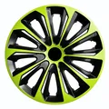 Radkappen 14 Zoll Radzierblenden NRM Strong Duo Kunststoff 4er Set Grün-Schwarz