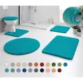 Kleine Wolke Badematte RELAX, Höhe 30 mm, rutschhemmend beschichtet, fußbodenheizungsgeeignet, Polyacryl, rechteckig, Badteppich, Uni Farben, rechteckig, rund & als Set erhältlich blau rechteckig | 70 cm x 120 cm x 30 mm
