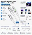 USB C auf USB C Kabel 100W PD Schnellladekabel Nylon USB-C Ladekabel Weiß