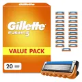 Gillette Fusion 5 Klingen Herren, 20 Original Rasierklingen, Orange - Für Nassrasierer mit Größerem Gleitstreifen für Ein Sanftes Gleiten Und für Eine Unglaublich Gründliche Und Komfortable Rasur