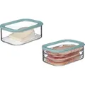 Mepal | Käse- und Wurstdosen-Set Meat and Cheese | Nordic Green | Modula Vorratsdosen | Deckel inkl. Anti-Kondensationseinsatz | Luftdicht & spül... - Grün