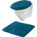Erwin Müller Badematte 2-tlg. Hänge-WC-Set "Rhodos", Höhe 30 mm, Gummizug:, eckig, Uni grün