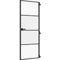 vidaXL Innentür Schlank Schwarz 76x201,5 cm Hartglas und Aluminium 155116