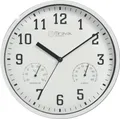 Wanduhr Thermometer Hygrometer 250 mm Küchenuhr Wohnzimmer Luftfeuchtigkeit Temperaturanzeige Analog Bürouhr Moderne Wanduhr