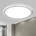 LQWELL Deckenleuchte LED Deckenlampe IP44 spritzwassergesch Badlampe Rund Flach 36W 6000K 4320LM Modern Schlicht Lampe Dünn,für Wohnzimmer , 400*... - Weiß
