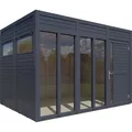 Bertilo Holz-Gartenhaus Cubus 3 Office Anthrazit 337 cm x 234 cm FSC