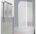 Feel2Home Badewannenaufsatz Klemmmarkise 300cm Balkon Sonnenschutz Grau Sonnensegel Windschutz, Sicherheitsglas, (Einzelartikel, 1 tlg., 1 x Abtrennung für Dusche und Badewanne aus Glas), Gesammtmaße ca. 133 cm x 108 cm (H x B)