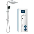 Grohe Vitalio Comfort 250 eckig, Flex Duschsystem wassersparend mit Umstellung flexible Wandmontage chrom 26698001 26698001