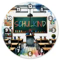 Schulkind Wanduhr aus Alu