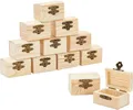 12 kleine Holz-Schatzkisten mit Deckel, unbehandelte Mini-Schatztruhen aus Holz,