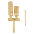 A-Star Double Wood Block Agogo Guiro Scraper mit Holzschlägel Percussion Block