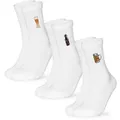 OCCULTO Basicsocken Damen & Herren Motiv Tennissocken 3er Pack (Modell: Robin) (3-Paar) weiß 39-42
