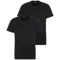 BOSS Rundhalsshirt TShirtRN 2P Comfort (Packung, 2-tlg., 2er Pack) mit Ton-in-Ton BOSS Logo-Schriftzug schwarz XL (52)
