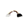 StarTech.com SATA auf 4-pin LP4 Molex Stromadapter - Netzteil - 15 PIN SATA Power (M) - interne Stromversorgung, 4-polig (W) - 15cm - Schwarz (LP4SATAFM6IN)