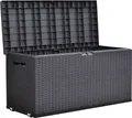 Gartentruhe Rattan-Design Rollbox Auflagenbox Kissen Aufbewahrung Truhe