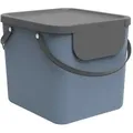 Qfplus - Rotho Albula - System De Abfall De Trennung De 40 L Küchenabfall, Bpa-freier Kunststoff (pp), Blau/anthrazitgrau, 40 L (40,0 X 35,8 X 34,0 Cm)