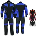 German Wear Motorradkombi GW302K (Spar-Set, 2-tlg., mit Protektoren, Motorradjacke & Motorradhose) 2-teiler Motorradjacke + Motorradhose blau 48/S