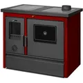 moeby24 Kaminofen Küchenofen Holzherd Kaminofen Herd Gusseisen 11,91KW BimSchV2 EEK A+ Bordeux, 11 kW, Küchenofen, (1-tlg), Backen / Kochen möglich rot