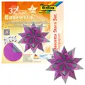 folia 338/2020 - Bastelset Bascetta Stern Duo lila/anthrazit, 32 Blatt, 20 x 20 cm, fertige Größe des Papiersterns ca. 30 cm, mit ausführlicher Anleitung - ideal zur zeitlosen Dekoration