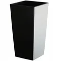 KADAX Glatt Blumentopf aus Kunststoff, mit Einlage, 35 cm, Schwarz