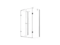 Glaszentrum Hagen - 80x100x80x195 cm - Ares U-Form Duschkabine - Duschabtrennung - Dusche - Pendeltürsystem - 8mm - ESG Glas - inkl. Duschwanne & Siphon