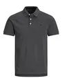 Jack & Jones Herren Slim Fit Polo Shirt JJEPAULOS Uni Sommer Hemd Kragen Kurz Arm Basic Pique Cotton, Dark Grey Melange/Detail:tonal/Black/Slim , L