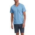 Calida Relax Streamline Short Pyjama Hellblau Baumwolle X-Large Herren