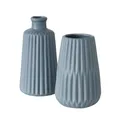 BOLTZE GRUPPE GmbH Dekovase Vase Blumenvase Porzellan Esko blau H 18 cm oval 2er Set