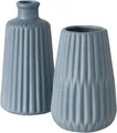 Boltze Vasen Set Esko 2-teilig Keramik Blau Matt skandinavischer Stil ø 8,5 cm