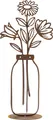 Badeko Blumenvase Lisa mit Blumen  40 x 18 x 6 cm rostbraun  Gartenfigur