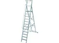 Alu-Stufen-Stehleiter, mit großer Standplattform, mit Sicherheitsbügel und Kette, 12 Stufen
