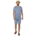 REDSUN Kostüm Retro Ringel-Badeanzug weiss-blau blau S