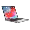 BRYDGE 12.9 Pro, Hochwertige Bluetooth Tastatur aus Aluminium, deutsches Layout QWERTZ, für das iPad Pro 12.9 (2018 & 2020), inklusive magnetischem iPad Cover, silber
