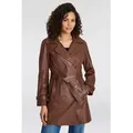 Mauritius Ledermantel GWTaresa (2-tlg., mit Bindegürtel) Leder-Trenchcoat mit Bindegürtel braun 44 (XXL)