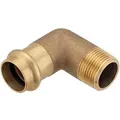 Press-Winkel 90° aus Rotguss - 28 mm - 1 Zoll AG für Kupferrohre - DVGW-zertifiziert - für Presskontur V & M