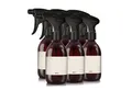 Oputec Sprühflasche 6 x 300ml Sprühflaschen aus Kunststoff Braun zum Befüllen + Etiketten